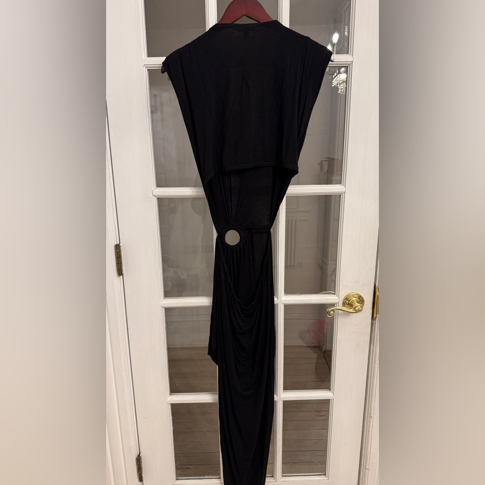 BB DAKOTA STEVE MADDEN Women's Black O-Ring Open Back High Low Dress Size S - Picture 2 of 4